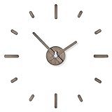 Presentime & Co Large Frameless DIY Wall Clock for Modern Home/Office Decoration, Silent no Ticking, Light Gray Oak Style. Wall Décor for Living Room, Dining Room, Kitchen, Bedroom, Class Room.