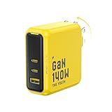 AOHI Youth 140W GaN+ USB C Charger 100W Laptop Fast Charger PD3.1 PPS 3-Port USB C Wall Charger Power Adapter for MacBook Pro 16'', Dell XPS, iPhone 17 Pro Max, iPad Pro, Tablet, Chromebook, Yellow