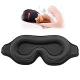 Sleep Eye Mask for Side Sleeper, Lash Extensions 3D Contoured Cup Sleeping Mask for Men Women, Travel Blackout Night Blindfold Eye Shade Cover with Adjustable Strap (Black-Side Sleeper)
