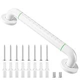 Grab Bars for Bathtubs and Showers, 16 Inch Anti Slip Bathroom Safety Shower Handles for Seniors Handicap Elderly Assistance, Hand Rails for Toilet Walls Bath Tub, 1" Stainless Steel Handrail（White）