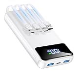 OHOVIV Portable Charger Power Bank 50000mAh,4 Built-in Cables Battery Pack