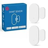 2 Pack Zigbee Door Sensor, Mini Smart Contact Sensors for Doors, Home Automation, Compatible with SmartThings, Alexa, Home Assistant, Hubitat, Aeotec and Homey (Zigbee Hub Required)