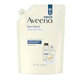 Aveeno Skin Relief Body Wash Fragrance-Free + Triple Oat Formula, Gentle Daily Cleanser for Sensitive Skin Leaves Itchy, Dry Skin Feeling Soothed & Moisturized, Body Wash Refill, 36 fl. oz