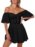 Dokotoo Black Dress Dresses for Women Ruffle Wedding Guest Cocktail Dress