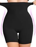 SIMIYA Shapewear Tummy Control Shorts for Women, 5-IN-1 Body Shaper High Waisted Girdle Boyshort Slip Short for Under Dresses Black