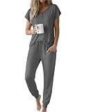Ekouaer Viscose from Bamboo Women's Cooling Pajama Sets Grey M