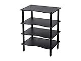 Monolith 4 Tier Shelf Audio Stand - Open Air Storage, Modular Design, Sturdy, Compatible with Bose, Polk, Sony, Yamaha, Pioneer and Others, Black
