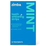 Zimba Teeth Whitening Strips Vegan Whitening Strip Enamel Safe Teeth Whitening Hydrogen Peroxide Teeth Whitener for Coffee, Wine, Tobacco, and Other Stains, 28 Strips (14 Day Treatment), Mint
