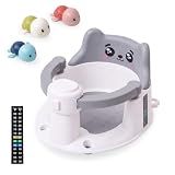 Baby Bath Seat Infant Bath Support Chair with Thermometer Sticker, Gray - Bath Seats for Babies Sitting up 3-12 Months