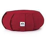 Waterglider International Meditation Cushion (Burgundy) Round, Buckwheat Husk Filled, Floor Pillow or Cushions, Yoga Seat, Zafu, Made in the USA with USA Grown Buckwheat