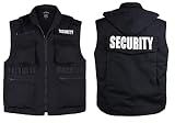 BACKBONE Men's Security Vest, Black 8‑Pocket Uniform with SECURITY Embroidery