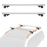 Amazon Basics Cross Rail Roof Rack, 52 inches, Fits up to 46" Spans between Raised Side Rails with Gap, Pack of 2, Black/Silver