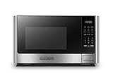 BLACK+DECKER Digital Microwave Oven with Turntable Push-Button Door, Child Safety Lock, Stainless Steel, 0.9 Cu Ft