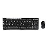 Logitech MK270 Wireless Keyboard and Mouse Combo for Windows, 2.4 GHz, 8 Multimedia Keys, PC, Laptop, Wireless Keyboard Compact Mouse Combo - Black