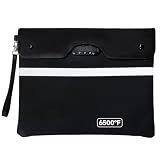 Fireproof Document Bag with Lock, 15x12 in Waterproof for Cash Passport