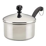 Farberware Classic Series Stainless Steel Sauce Pan with Lid, 1-Quart, Sauce Pans, Silver