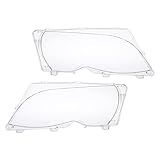X AUTOHAUX 1 Pair Left Right Car Front Headlight Headlamp Lens Cover PC Shell for BMW 4 Door 63126924045 63126924046