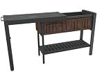 Keter Extendable Outdoor Bar Cart with Hidden Cooler, Storage Drawers & Prep Surface – Mobile Patio Serving Station with Drainage Kit & Hidden Wheels for Backyard, Garden & Poolside Entertaining