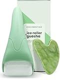 ROSELYNBOUTIQUE Ice Roller for Face & Gua Sha Facial Tools - Wrinkles Fine Lines Puffiness Massager Facial Skin Care Tools Self Care Gifts for Men Women (Green)