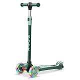 Dribbl 3-Wheel Kids Scooter - Lean-to-Steer Technology, Adjustable Height Handlebar, Wide Anti-Slip Deck, Scooter for Boys & Girls Ages 3+, Child Safety Approved, Support Riders Up to 165 lbs, Aqua