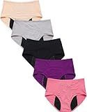 WBEAUTALLOVE Womens Mesh Period Panties High Waisted Menstrual Leak Proof Underwear Incontinence Protective Briefs(H-4-5-1,XX-Large)