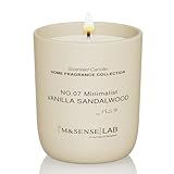 M&SENSE Natural Soy Candle| Vanilla Sandalwood | 5.3 oz | Mini Spring Scented Candles for Relaxation, Valentines Day Gift, Home Décor | for Bedroom, Office, Party Small