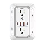 JcBlaon Outlet Extender Surge Protector - 6 Outlet Splitter with 4 USB Ports (2 USB C), Multiple Plug Expander Wall Charger, 3 Sided Multi Plug Wall Adapter Power Strip for Home Office Kitchen Travel