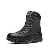 NORTIV 8 Men's Steel Toe Work Boots Side Zipper,Black,9.5