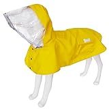 Waterproof Dog Raincoat, Adjustable Reflective Lightweight Pet Rain Clothes with Poncho Hood (Medium, Yellow)