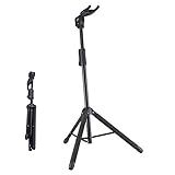 GUITTO Guitar Stand - Heavy Duty Auto-Lock, Adjustable & Foldable for Acoustic/Electric/Bass (33lbs Capacity), Non-Slip Base, Anti-Rust - Portable for Stage/Travel/Studio GGS-06