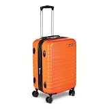 Amazon Basics 21" Hardside Carry-On Luggage with Spinner Wheels, Expandable for Up to 25% More Space, Scratch-Resistant Hardshell Suitcase, Telescoping Handle, Orange