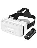 TECKNET VR Headset for Phone with Controller, Virtual Reality Headsets with HD 110°FOV Anti-Blue Light Lenses & Adjustable Gears, 3D VR Headset for Kids Compatible iPhone Samsung Android 4.7-7.2"