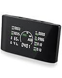 Qxpztk 10 in 1 Indoor Air Quality Monitor with Portable Sensors for CO2, PM2.5, Temperature & Humidity,VOC Sensor and AQI,Accurate Formaldehyde,CO2 Detector Monocular,Suitable for Home,Black E1