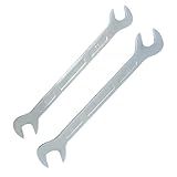 PANSHIYON Thin Wrench, 2PCS 45° Angle Head Double Open-End Wrenches Set Metric 14mm 15mm 17mm 19mm for Repair (Thickness:4mm)