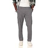 Amazon Essentials Men's Straight-Fit Stretch Cargo Pant (Available in Big & Tall), Dark Grey, 32W x 34L