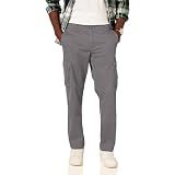 Amazon Essentials Men's Straight-Fit Breathable Stretch Cargo Pants (Available in Big & Tall), Dark Grey, 28W x 30L