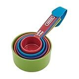 FARBERWARE 5-Piece Measuring Cup Set with Coffee Scoop, Durable Plastic Nesting Measuring Cups with Easy-Read Markings, BPA-Free, Dishwasher Safe