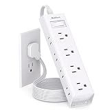 Flat Plug Power Strip, Ultra Thin Flat Extension Cord - 12 Outlets 3 Sides