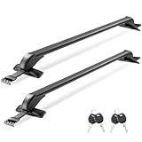 VEVOR Roof Rack Cross Bars, Universal Fit for Naked Roofs Without Raised Rails/Flush Rail/Black Moldings, 165 LBS Capacity, Lockable Heavy Duty Aluminum Crossbar Racks Roof Rail Rooftop Luggage Canoe