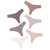 DEANGELMON Seamless Thongs Women No Show Thong Underwear Workout Panties Stretch Straps Comfortable Multiple Pack (6P20,S)