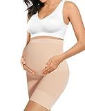 Peauty Maternity Shapewear Underwear for Under Dresses Belly Bands for Pregnant Women Pregnancy Belly Band Pregnancy Shapewear Shorts Summer Maternity Dress Baby Shower Photoshoot (Nude L)