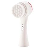 CALA Dual-Action Facial Cleansing Brush (Pink), Superfine Soft Bristles Deep Clean Pores, Removes Oil, Dirt, Long-Wear Makeup + Sunscreen, Water-Resistant for Shower Use
