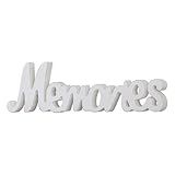 Sintosin Rustic Memories Sign for Shelf or Wall 16 Inch, Distressed White Farmhouse Wooden Memorial Letter Sign for Wedding Anniversary Home Decor Living Room Bedroom Entryway Hallway