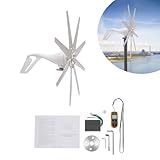 IOENC Wind Generator Kit 600W 12V with Blade, Wind Turbine Generator Kit with Charge Controller, Wind Power Generator for Marine, RV, Home, Windmill Generator Suit for Hybrid Solar Wind System