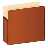 Pendaflex Expanding File Pockets, File Organizers for School, Home or Office, Letter Size, Redrope, 3.5" Expansion, Reinforced with DuPont™ Tyvek® Material, Redrope, 25 per Box (1524E-OX)