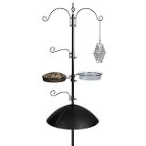 Backyard Expressions Bird Feeder Pole with Squirrel Baffle, 90" Heavy Duty