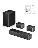 ULTIMEA 5.1 Sound Bar for Smart TV, Virtual Surround Sound System for TV, 320W Peak Power, Adjustable Surround Speakers and Subwoofer, APP Control, Home Theater Soundbar Poseidon D50(2025 New Model)