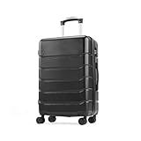OLIXIS 20 Inch Carry-On Luggage, Hardside Suitcase with Spinner Wheels, Lightweight ABS Hard Shell Travel Luggage, TSA Approved Lock, Expandable Small Suitcase for Business & Travel–Black