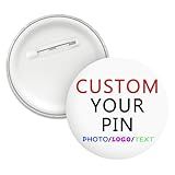 Byxhuc 40 Pacs Customizable Buttons, Custom Pins Design Your Own, Personalized Pins with Logo, Custom Text Buttons for Company Party