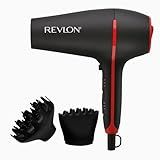 REVLON SmoothStay Coconut Oil Infused Hair Dryer with Diffuser & Concentrator - Ionic Ceramic Blow Dryer for Frizz Control, Shine, Smoothness & Volume, 1875W Lightweight Salon-Quality